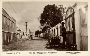 curacao, D.W.I., WILLEMSTAD, Otrabanda, Hoogstraat (1920s) Capriles No 12 RPPC