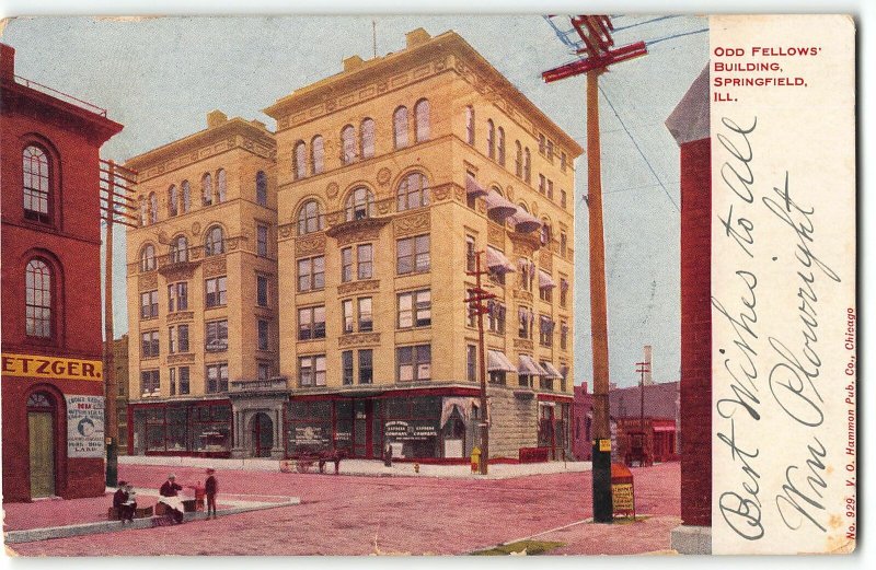 Odd Fellows Building, Springfield, Illinois - 19019 Postcard