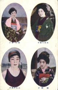 japan, Native GEISHA Ladies, Kimono, Multiview (1910s)