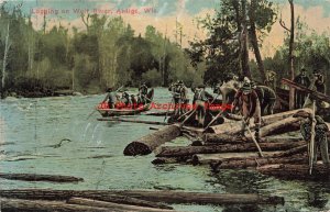 WI, Antigo, Wisconsin, Wolf River Logging Scene, 1912 PM 