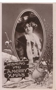 Greetings Postcard - Wishing You A Merry Xmas - Real Photograph - Ref ZZ5012