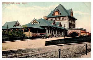 Postcard MA Springfield Union Station 1909