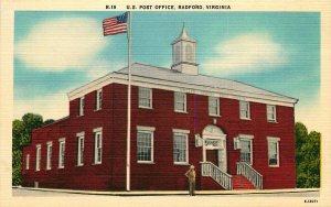 VINTAGE POSTCARD UNITED STATES POST OFFICE RADFORD VIRGINIA