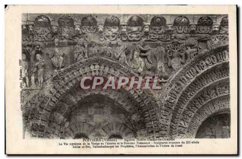 Poitiers Postcard Old Church of Our Lady the great mystical life of the Virgi...