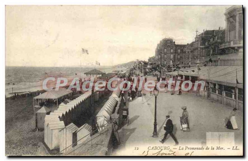 Old Postcard Cabourg Promenade De La Mer