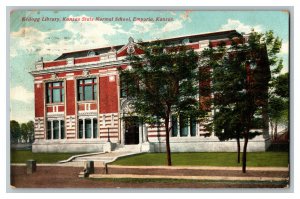 1908 Postcard Kellogg Library KS State Normal School Emporia Standard View Card