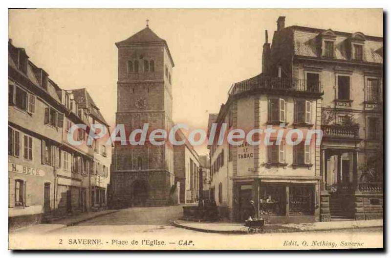 Postcard Old Place De Saverne I'Eglise