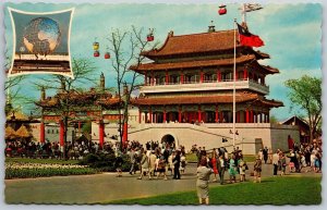 Vtg 1964-65 New York Worlds Fair Republic Of China Pavilion Scalloped Postcard