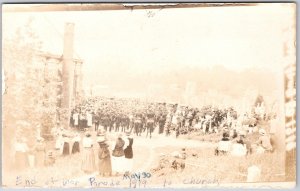End Of War Parade May 30, 1919 To Church Postcard
