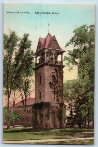 1925 Stockbridge Massachusetts Vintage Postcard Memorial Chimes Building Field