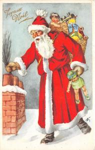 B86332 santa with  toys chimney france santa claus father christmas papa noel