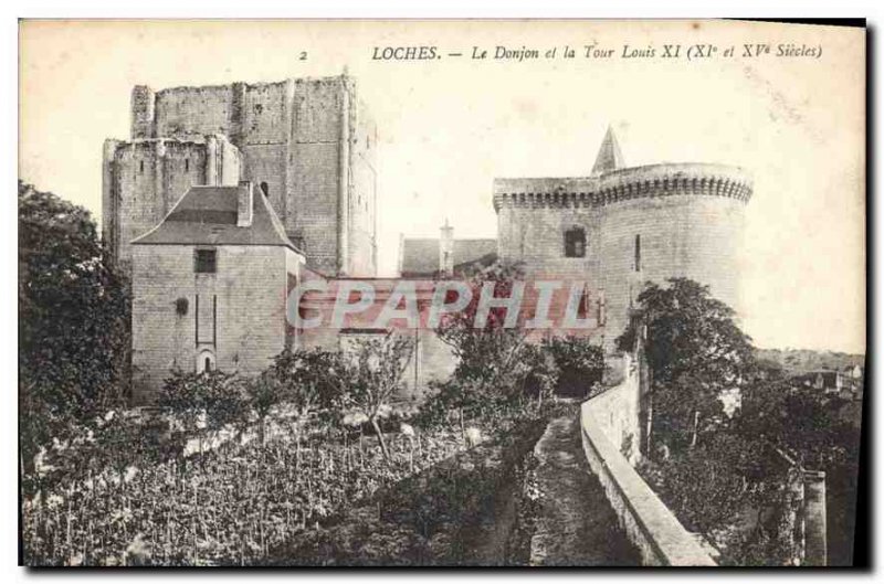 Old Postcard Loches The Dungeon and the Tower Louis XI