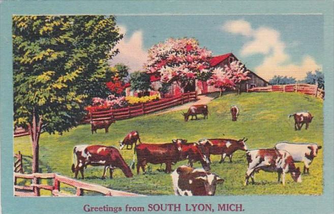 Michigan Greetings From South Lyon 1957