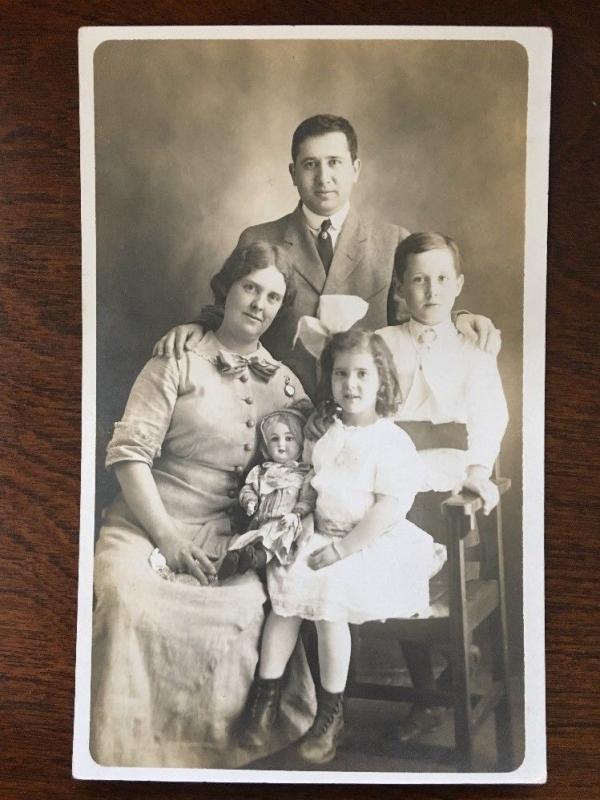 RPPC 1912 Tichnor Family - Girl With Her Doll  Z10