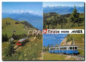 Postcard Modern Ausblick vom Rigi Vitznau Rigi mit und Arth Rigi Bahnen