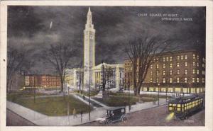 Massachusetts Springfield Court Square At Night 1922