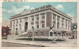 Vintage Postcard 1925 View of City Hall Building Ocean City New Jersey N. J.