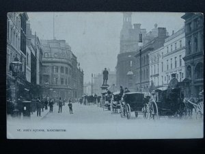 Manchester ST. ANN'S SQUARE Animated Street Scene c1903 Postcard