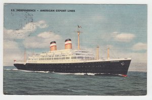 P2131, vintage used postcard ship s.s. independence american export lines