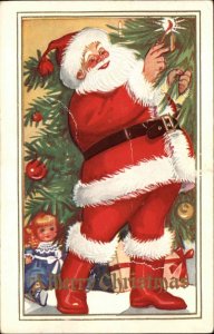 Christmas Santa Claus Toys Embossed c1900s-10s Postcard