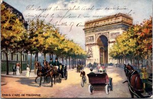 Paris, L'Arc de Triomphe Tucks 7618 Vintage Postcard A26