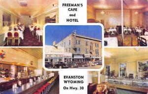 Evanston Wyoming Freemans Cafe Multiview Vintage Postcard K41690