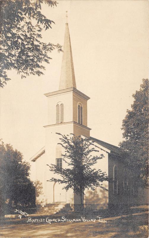 Stillman Valley-Marion Twp Illinois~Baptist Church~c1910 M-L Photo RPPC