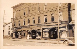 Kennebunk Maine Masonic Hall Real Photo Vintage Postcard AA55555