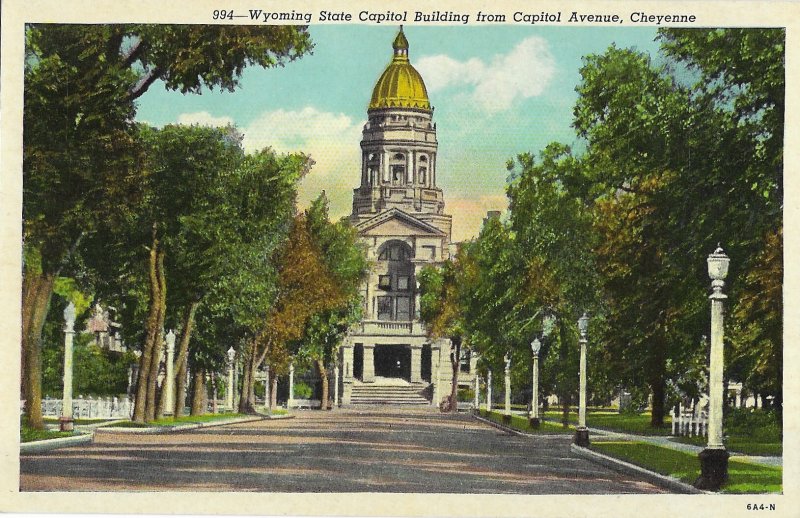 Wyoming State Capitol Building as Seen From Capitol Ave Cheyenne