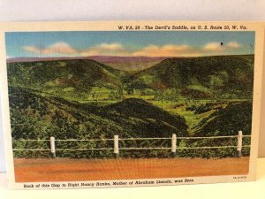 1950s The Devil's Saddle U.S. Route 50 West Virginia Postcard