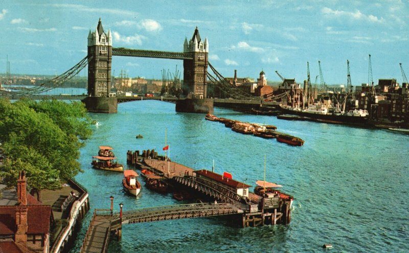 Vintage Postcard 1967 Tower Bridge & Pool Of London United Kingdom UK 