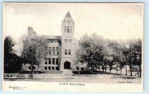 ARKANSAS CITY, KS Kansas ~  HIGH SCHOOL  c1910s  Cowley County  Postcard