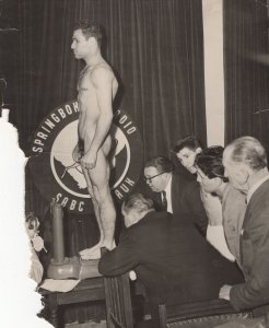 Willie Toweel 1952 Olympic Games Boxing Medal Fight Nude Weigh In Photo