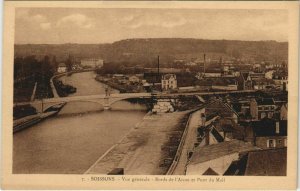 CPA SOISSONS Vue generale Bords de l'Aisne et Pont du Mail (151918)