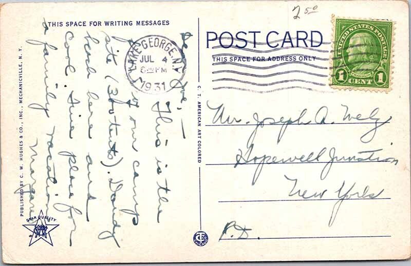 Postcard WATER SCENE Lake George New York NY AN8459