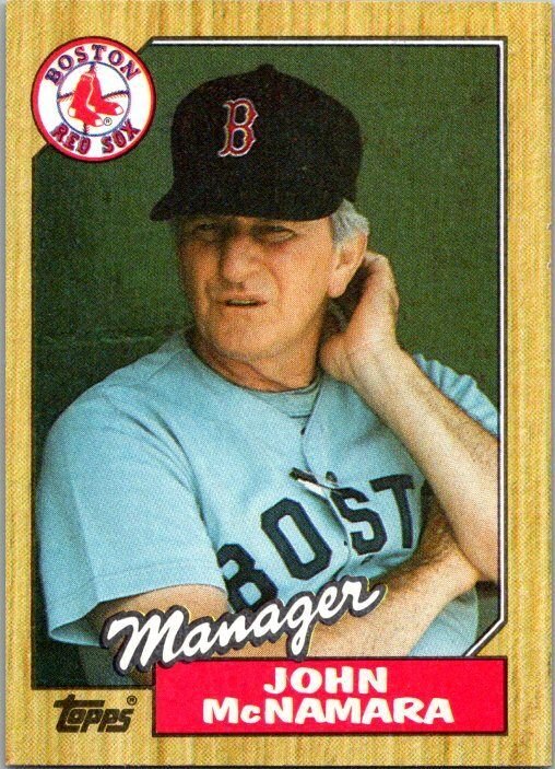 1987 Topps Baseball Card John McNamara Manager Boston Red Sox sk3197