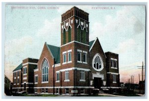 c1910's Smithfield Avenue Congregational Church Exterior Pawtucket RI Postcard