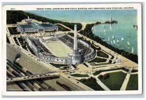 Chicago Illinois IL Postcard Grant Park Showing New Field Museum Scene c1920's