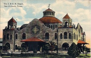 San Antonio TX, I & GN Railroad Depot, Train Station, 1910's RR Great Northern