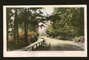 Postmarked 1941 Vancouver BC Driveway in Stanley Park Gowen Sutton RPPC
