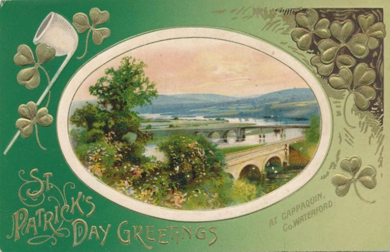 St Patrick's Day Greetings - Cappaquin, Co. Waterford Scene - DB