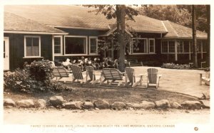 Vintage Postcard 1949 Front Terrace & Main Lodge Muskoka Beach Inn Ontario CAN