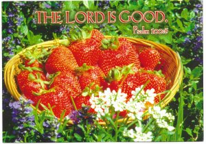 Encouragement Card. The Lord is Good. Psalm 100:5.  Mint Card. Fresh Strawberry