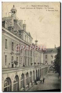 Old Postcard Paris Military Hospital Begin interior Facade of hospital Terrace