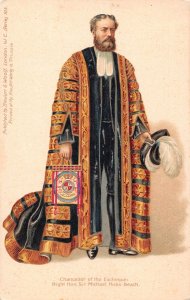 Personality Chancellor Exchequer Right Hon Sir Michael embossed postcard C354