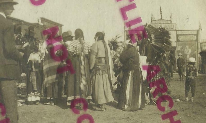 Highmore SOUTH DAKOTA RPPC 1907 SIOUX INDIANS Indian WAR DANCE Carnival SIDESHOW