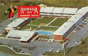 Springfield Missouri 1960s Postcard Ramada Inn Motel Aerial View Pool