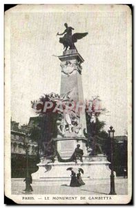 Paris - 1 - Monument Gambetta - Old Postcard