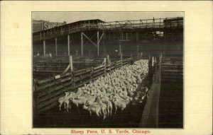 Chicago IL US Yards Sheep Pens c1910 Postcard