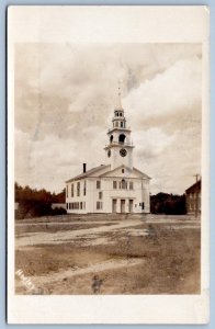 1936 RPPC CHURCH PETERBOROUGH NH? HADLEY REAL PHOTO POSTCARD